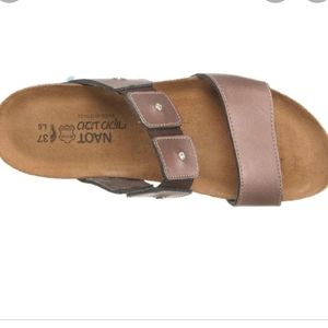 NAOT Ashley sandals brown bronze leather w rhinestone detail. Sz 37